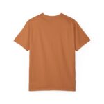 Back view of yam garment-dyed unisex t-shirt with Astronaut on Moon design