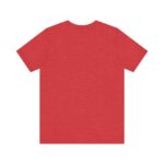 Back view of heather red unisex jersey short sleeve tee with Cute Otter design