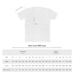 Size guide for Next Level 3600 unisex cotton crew tee