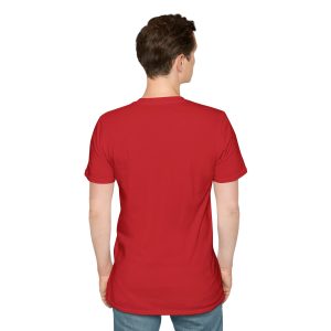 Man Back view of red unisex softstyle t-shirt with "Every Day Brings New Choices" design - Aztren